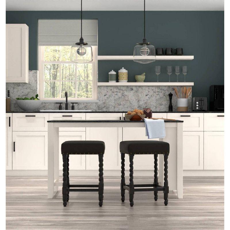 Carolina Living 24" Cadmus Counter Height Barstool Espresso and Table: Upholstered Vinyl, MDF Legs, Foam Fill