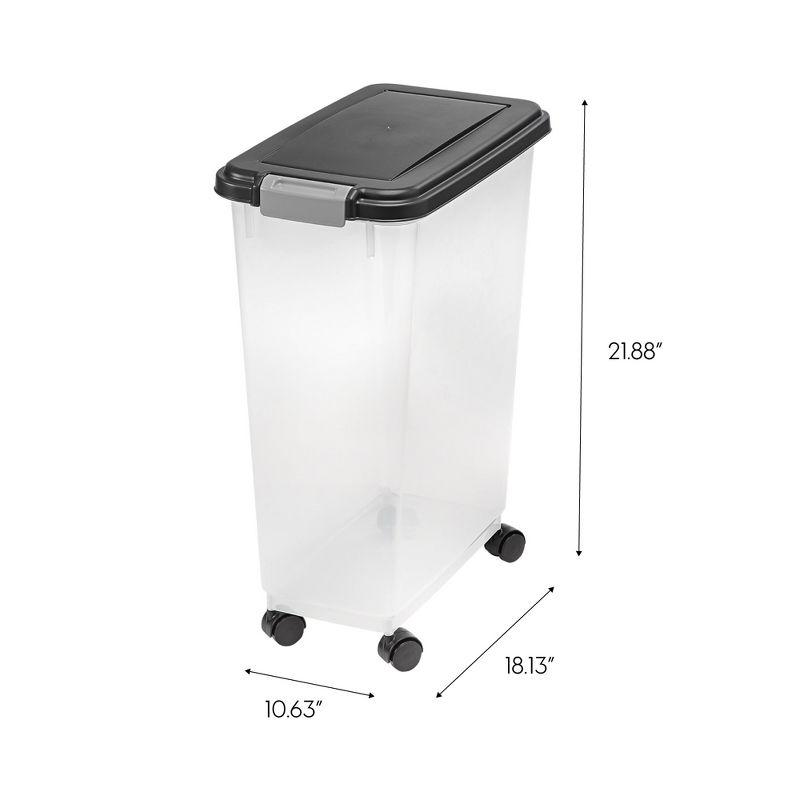 IRIS Airtight Pet Food Storage Containers with Attachable Casters