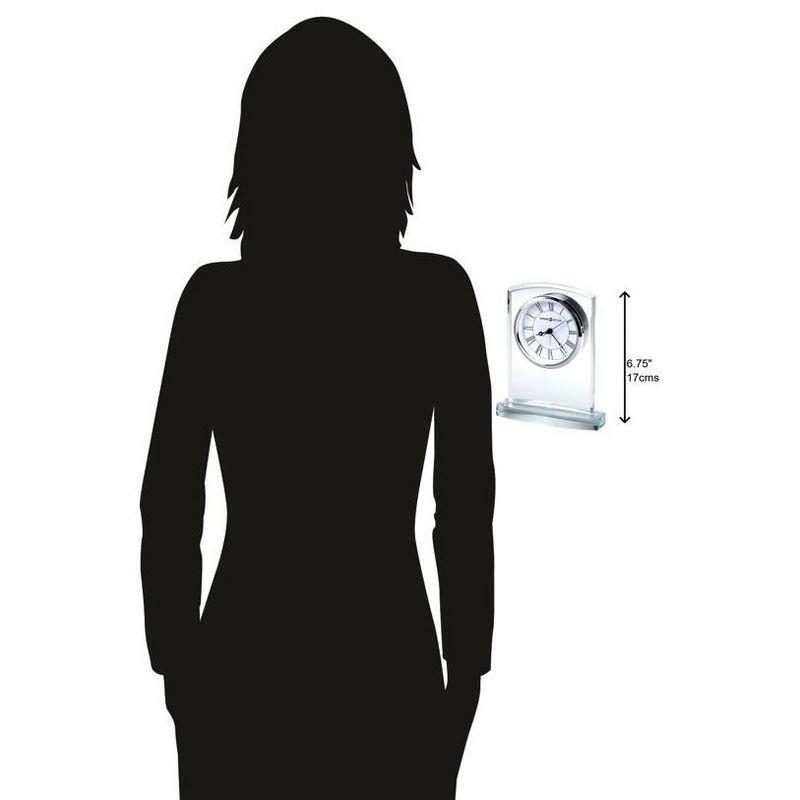 Howard Miller® Talbot Glam Roman Numeral Crystal Quartz Movement / Crystal Tabletop Clock with Alarm in Clear/White/Silver
