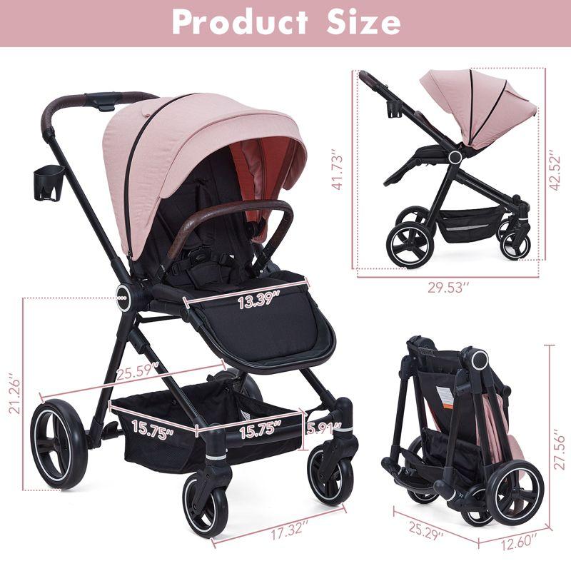 Foldable Baby Stroller, High Landscape Pushchair for Newborn