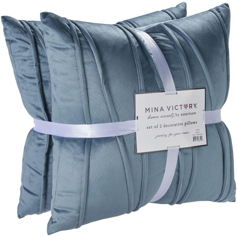 Mina Victory Sofia Velvet Lines 18" x 18" Set of 2 Indoor Throw Pillow