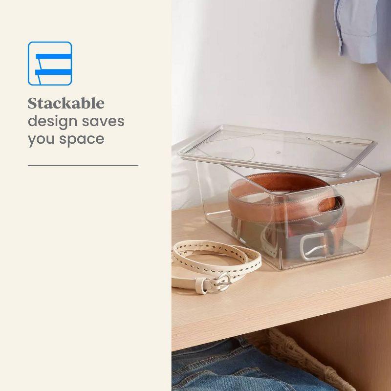 4L Stacking Clear Bin with Lid - Brightroom™: PET, Lidded, Stackable, Universal Storage, 10.15"x6.81"x4.52"