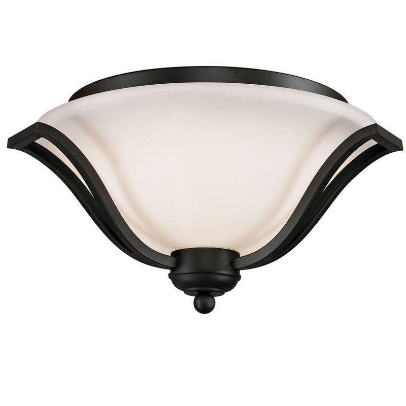 Lagoon Matte Black 18.5" Opal Glass 3-Light Flush Mount