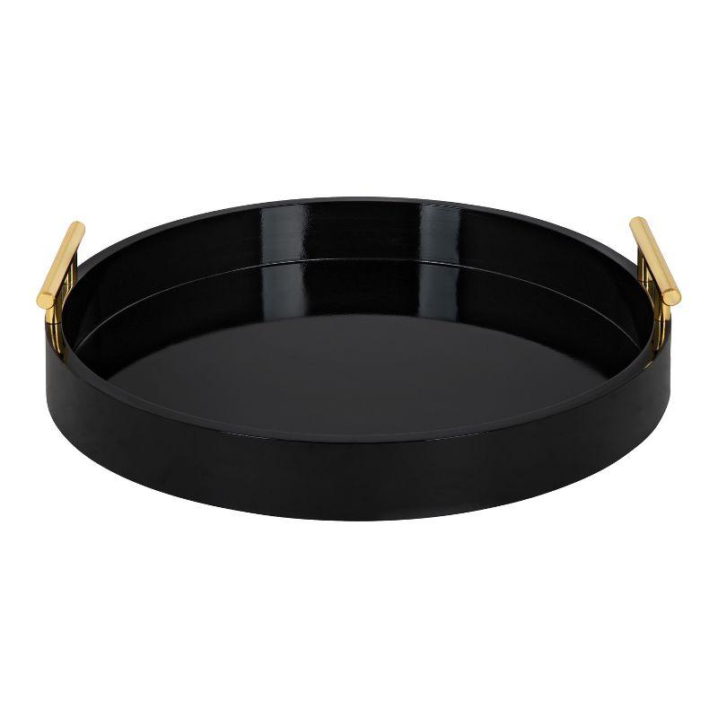 Kate and Laurel Lipton Tray, 18" Diameter, Black