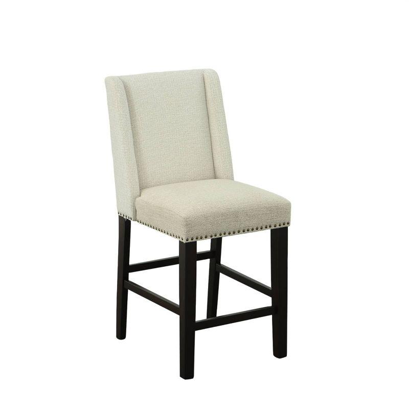 Carolina Living Set of 2 24" Laurant Counter Height Barstools with Nailhead Trim & Footrest