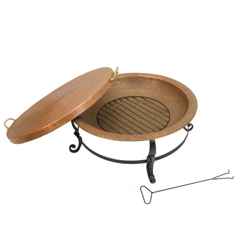 31.5" Round Copper and Bronze Fire Pit Table