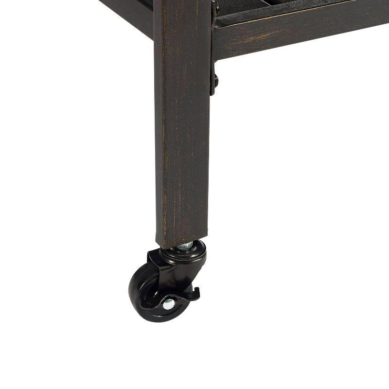 Kaplan 40" Oil Rubbed Bronze Outdoor Metal Bar Cart with Storage