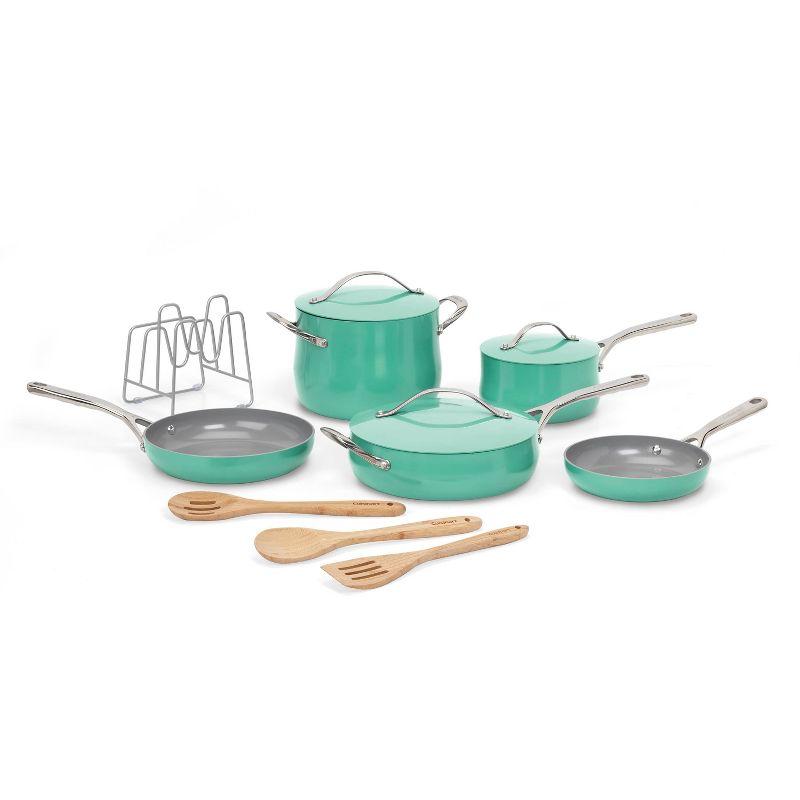 Cuisinart 12-Piece Turquoise Enamel Nonstick Cookware Set