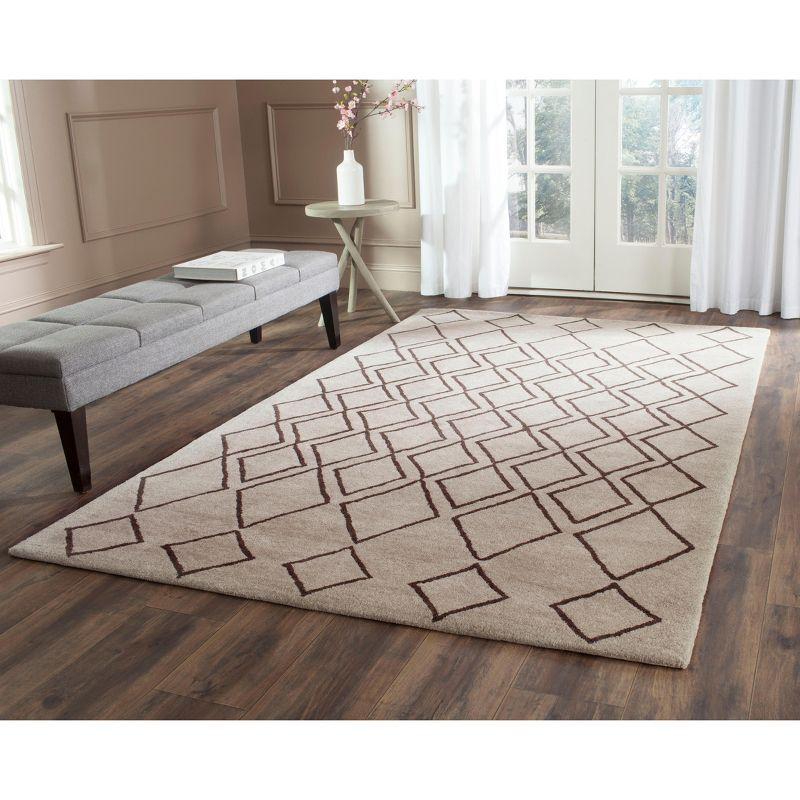 Light Gray and Dark Gray Wool Tufted Area Rug