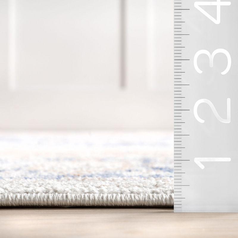 Nuloom Jacquie Oriental/Persian 3x5 Accent Indoor Area Rug for Living Room Bedroom Dining Room Entryway Kitchen, Blue/Ivory