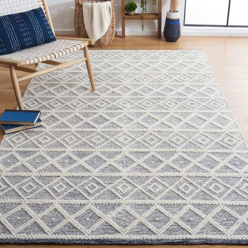 Ivory Square Coastal Hand-Tufted Wool Rug 6'