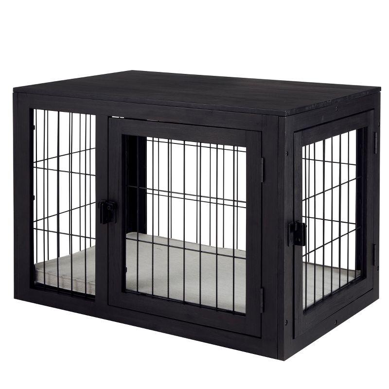 Pet Adobe Furniture-Style Dog Crate, Black