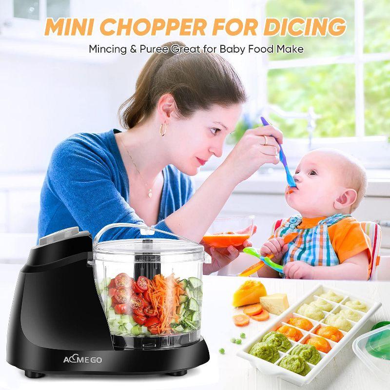 Aemego Mini Food Processor 12oz Meat &Vegetable Electric Food Chopper Black