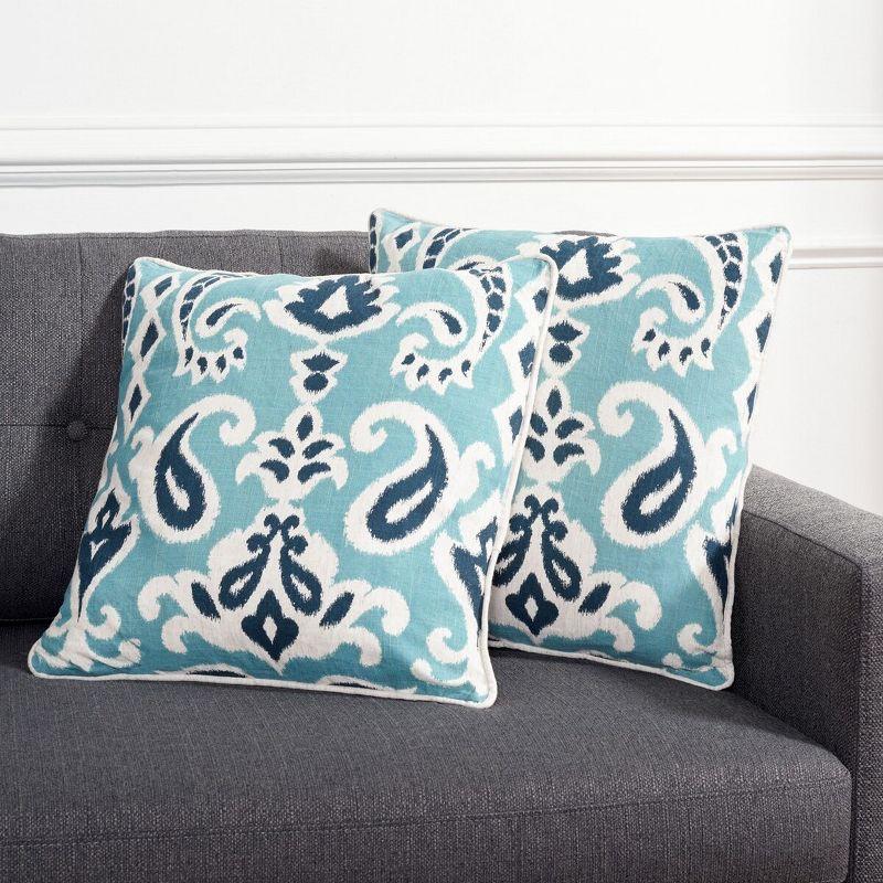 Brian Paisley Feather Linen Reversible Throw Pillow (Set of 2)