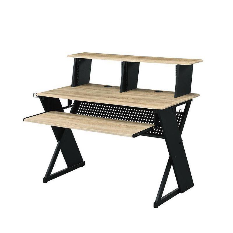 Humanity 47" Decorative Bookshelf Natural and Black - Acme Furniture