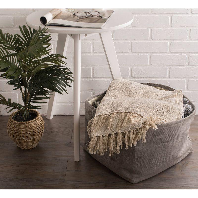 Natural Cotton Sherpa Reversible Throw Blanket, 12" x 12"