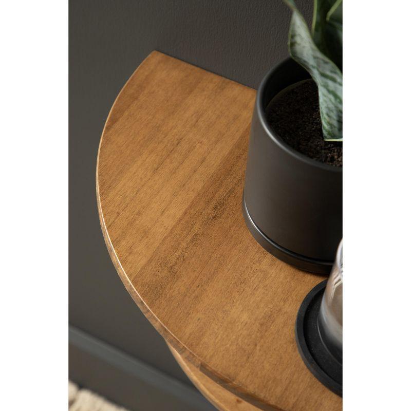 Kate and Laurel Jalla Half Circle Wood Floating Side Table, 18x14, Rustic Brown