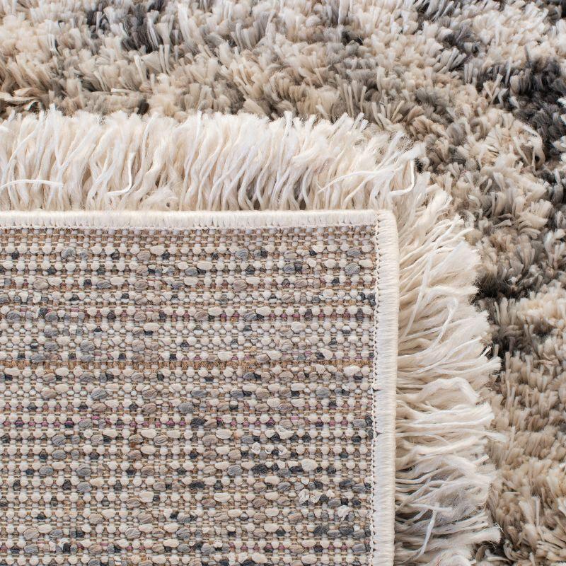 Iceland Shag ISG514 Power Loomed Area Rug - Cream/Grey - 6'x9' - Safavieh