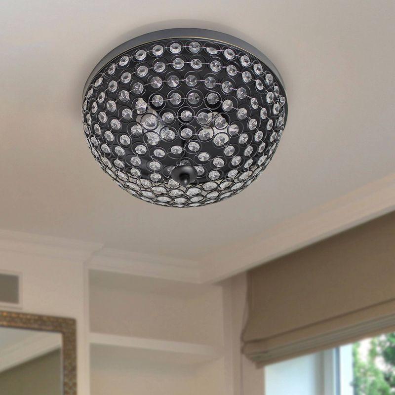 13" Elipse Crystal Flush Mount Ceiling Light - Elegant Designs