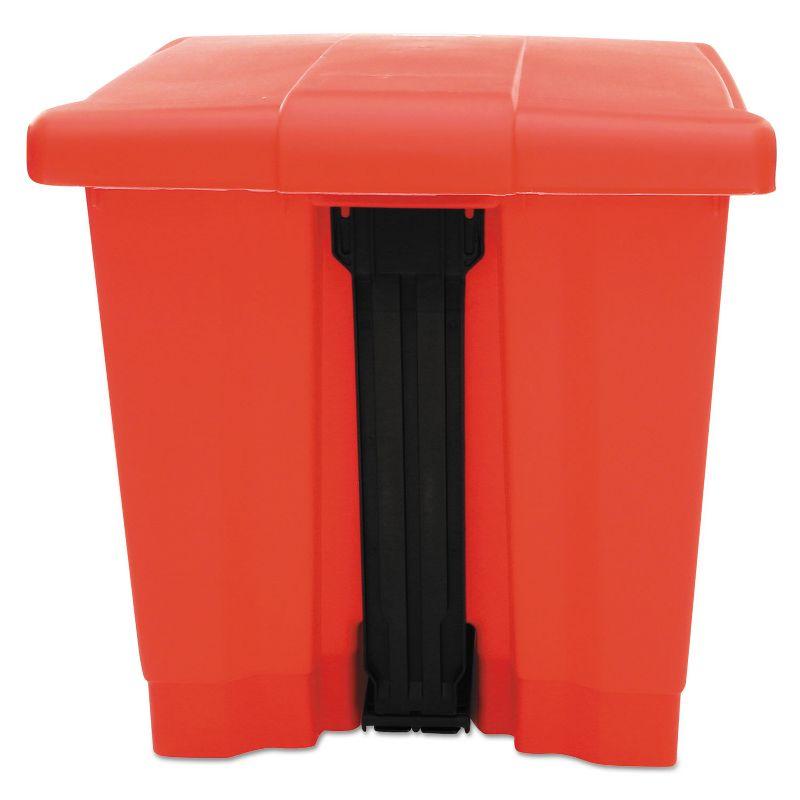 Rubbermaid Commercial Indoor Utility Step-On Waste Container Square Plastic 8gal Red 6143RED