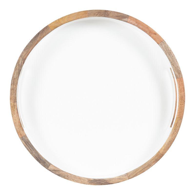 Kate and Laurel Ehrens Round Decorative Wood Tray