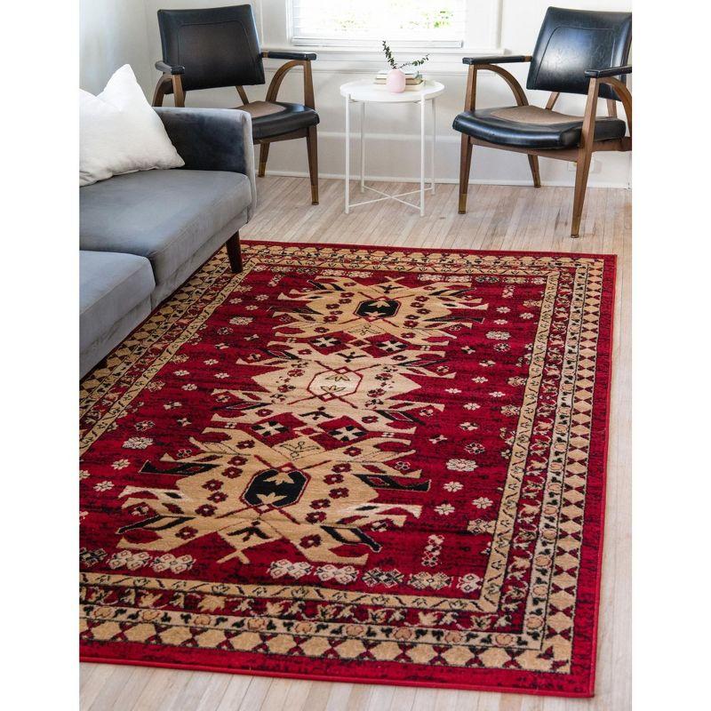 Unique Loom 2' 0 x 3' 1 Red Taftan Oasis Area Rug
