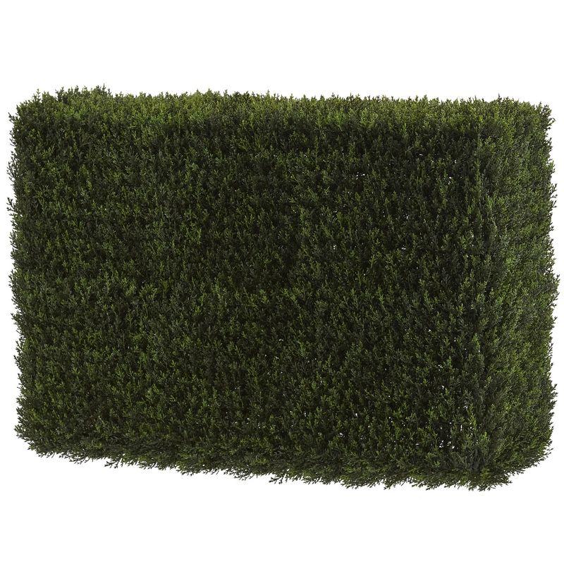 Nearly Natural Artificial 20" Decorative Cedar Hedge Indoor/Outdoor: Faux Floral Accent, Polyester & Plastic