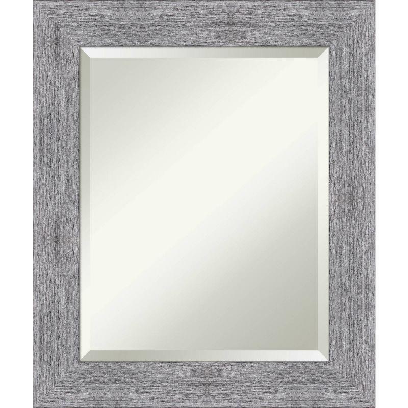 21" x 25" Gray Bark Rustic Framed Wall Mirror