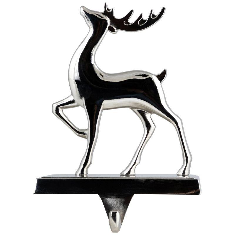 Silver Metal Reindeer Christmas Stocking Holder