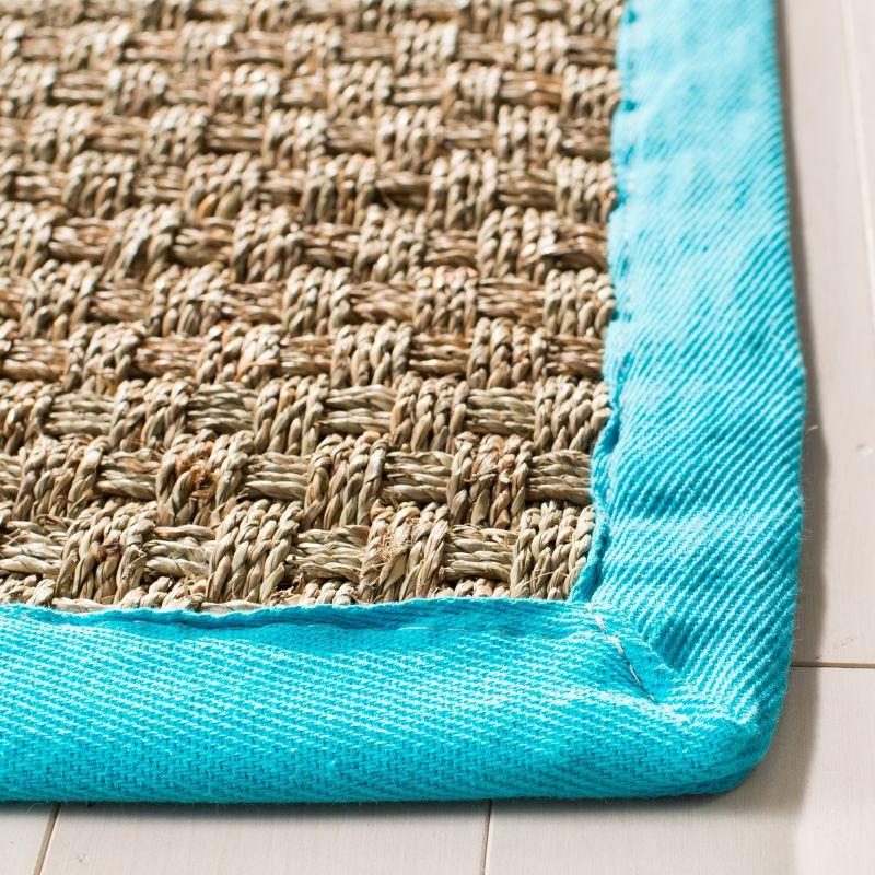 Natural Fiber NF114 Power Loomed Indoor Area Rug - Natural/Turquoise - 6'x6' - Safavieh