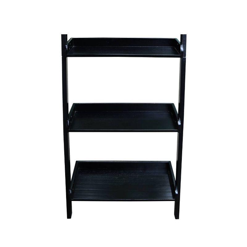 75.5" 5 Tier Solid Wood Leaning Bookshelf - International Concepts