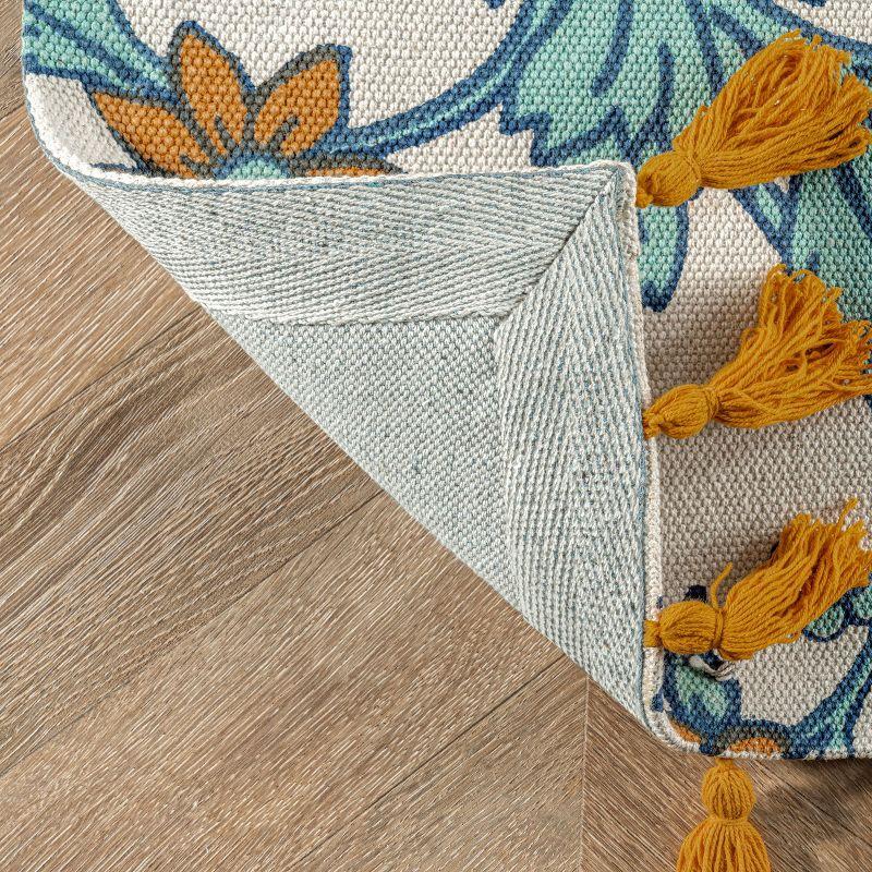 Thomas Paul Thomas Paul Octopus Tasseled Blue/Yellow Area Rug