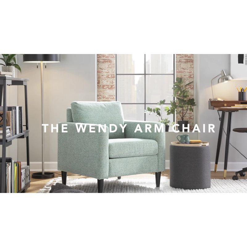 Wendy Arm Chair Polyester/Wood Black/Gray - LumiSource: Plush, Comfortable Reading & Living Room Seating