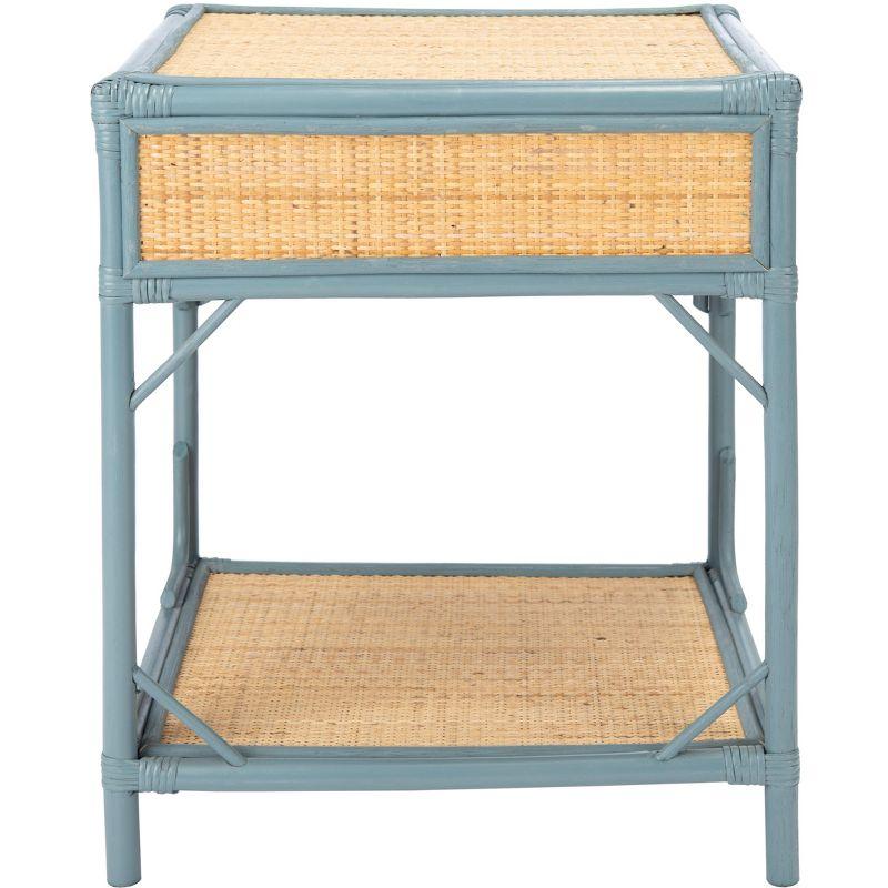 Roya 1 Drawer 1 Shelf Nightstand - Blue Grey/Natural - Safavieh.