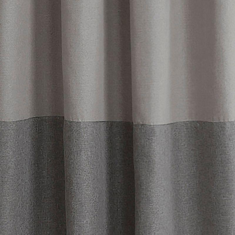 Gray Extended Blackout Grommet Linen-Blend Drapes