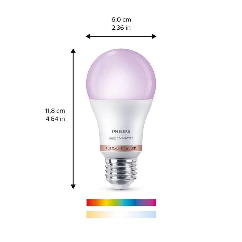 Philips 2pk 8.8W Smart LED Wi-Fi and Bluetooth A19 Color: Energy Star, Dimmable, 800 Lumens, Apple HomeKit Compatible