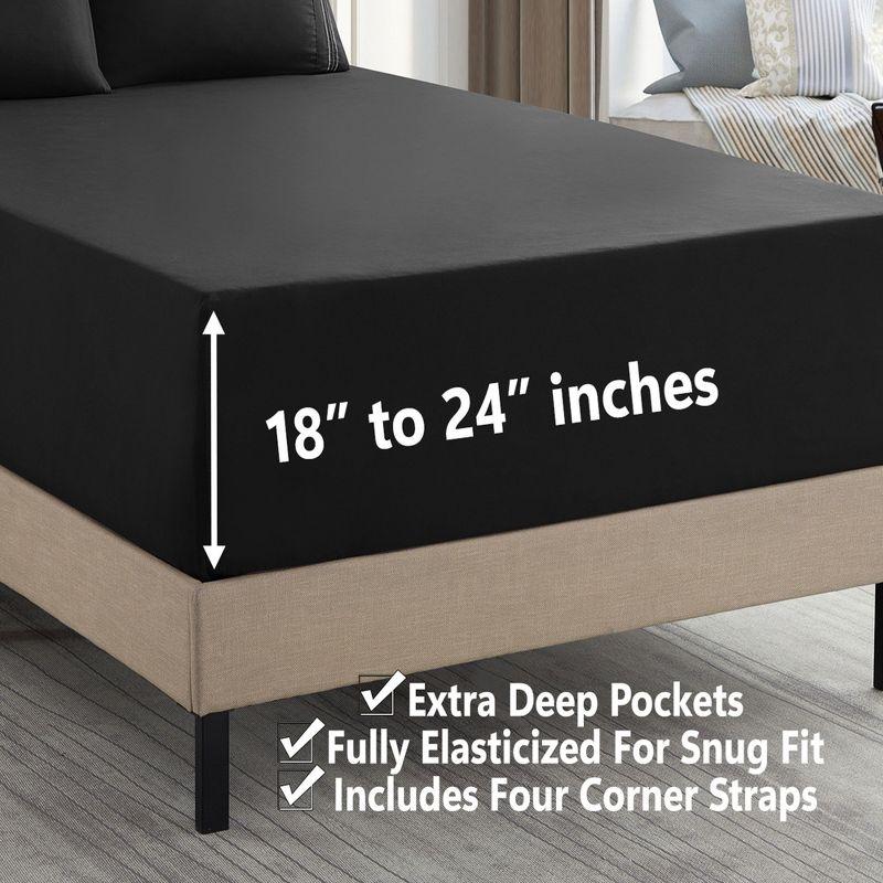 18"-24" Extra Deep Pocket, Double Brushed High End Microfiber Sheet Set by Sweet Home Collection®