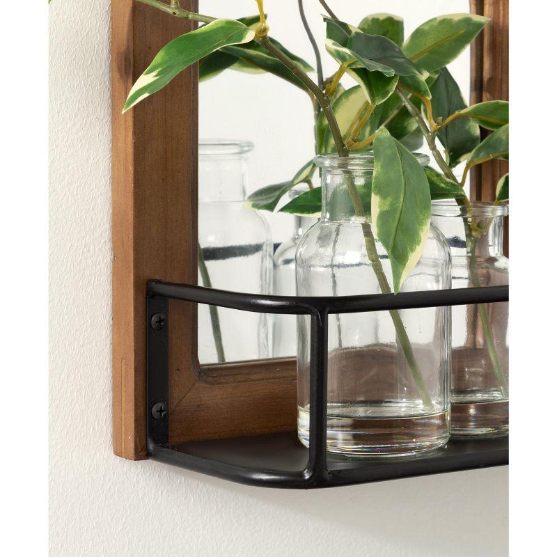 Kate and Laurel Jackson Square Wood Functional Mirror, 24x18, Brown