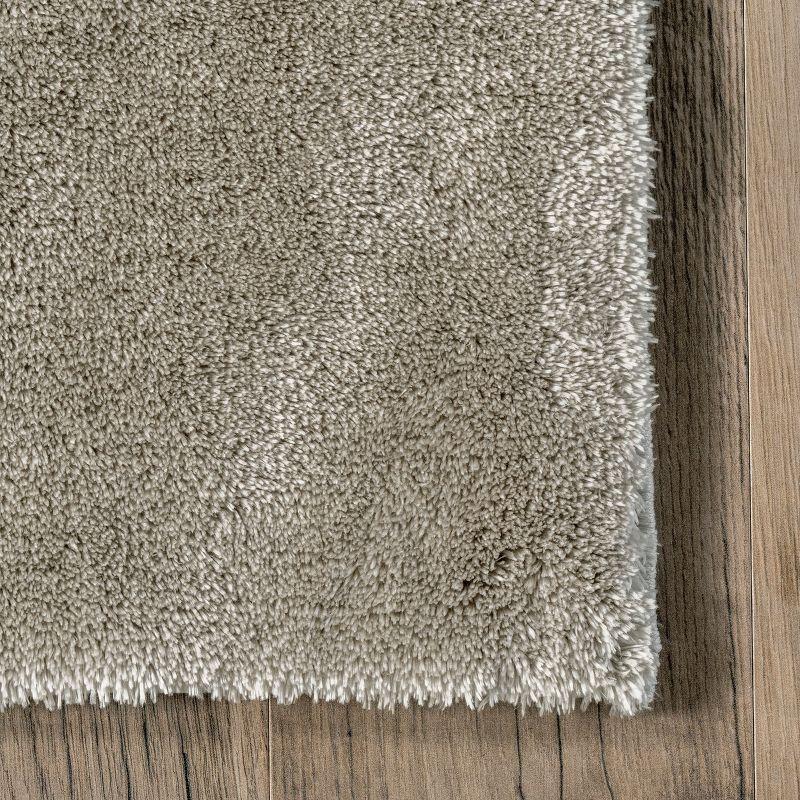 Nuloom Loni Cozy Plush Solid Pet Friendly Premium Machine Washable Shag Area Rug, 5' x 8', Beige