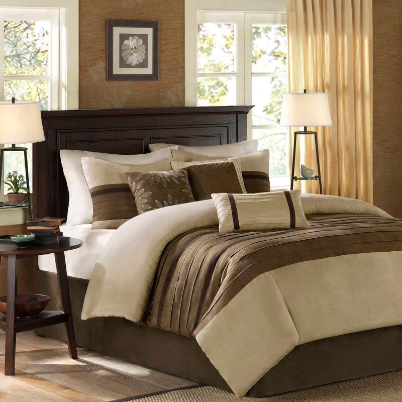 Madison Park Palmer 7 PC Pieced Faux Suede Comforter Set
