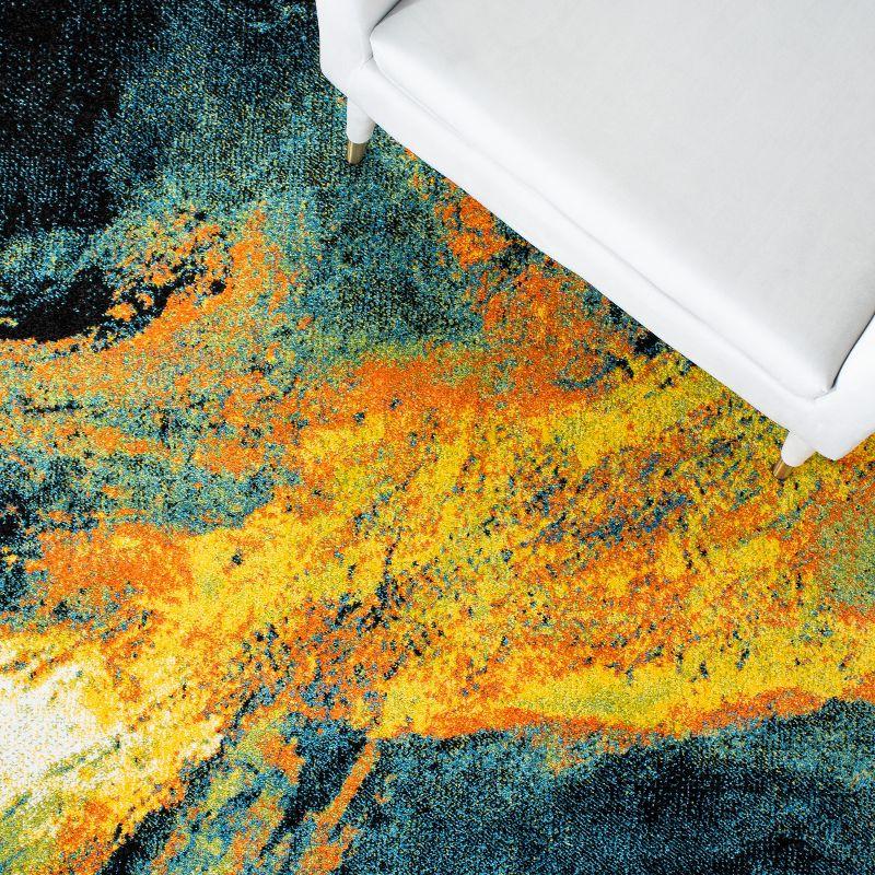 Galaxy GAL117 Power Loomed Indoor Area Rug - Blue/Yellow - 8'x10' - Safavieh