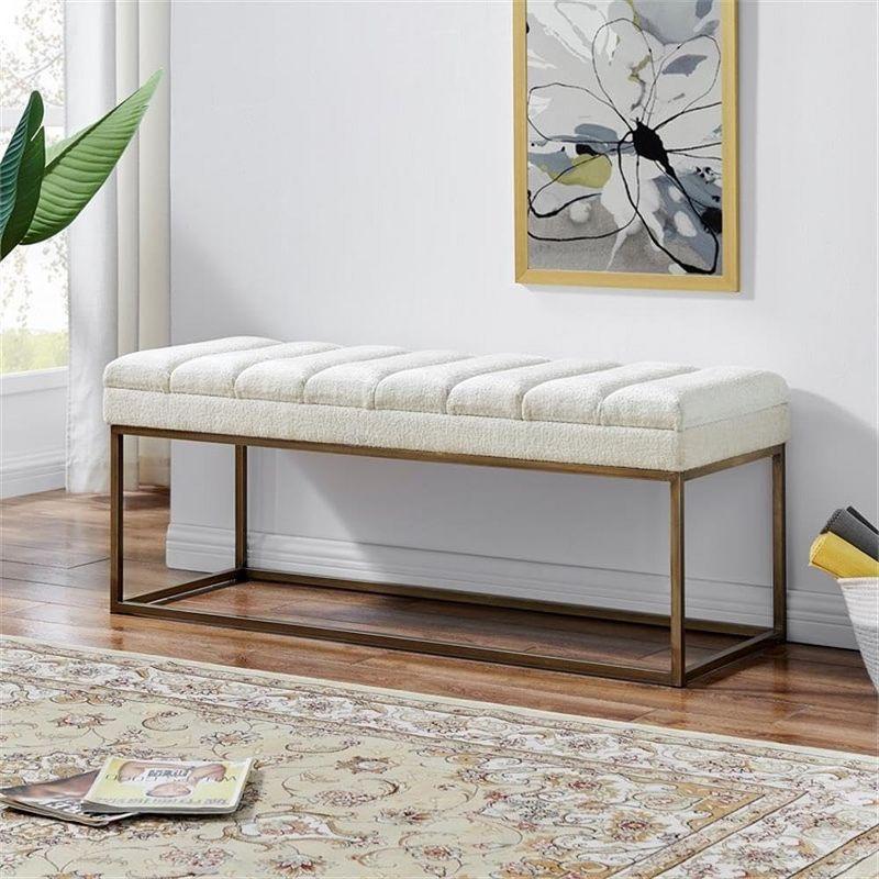 Everly Quinn Georgenia Polyester Upholstered Bench