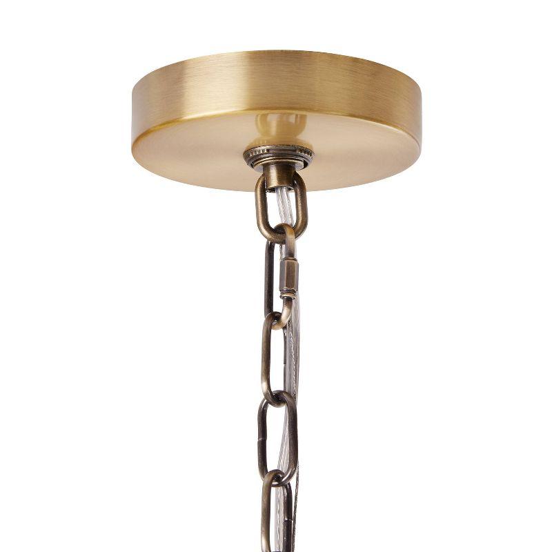 23.5" 3-Light Bryar Chandelier Brass/Crystal - River of Goods: UL Listed, Adjustable Height, Metal & Crystal Drum