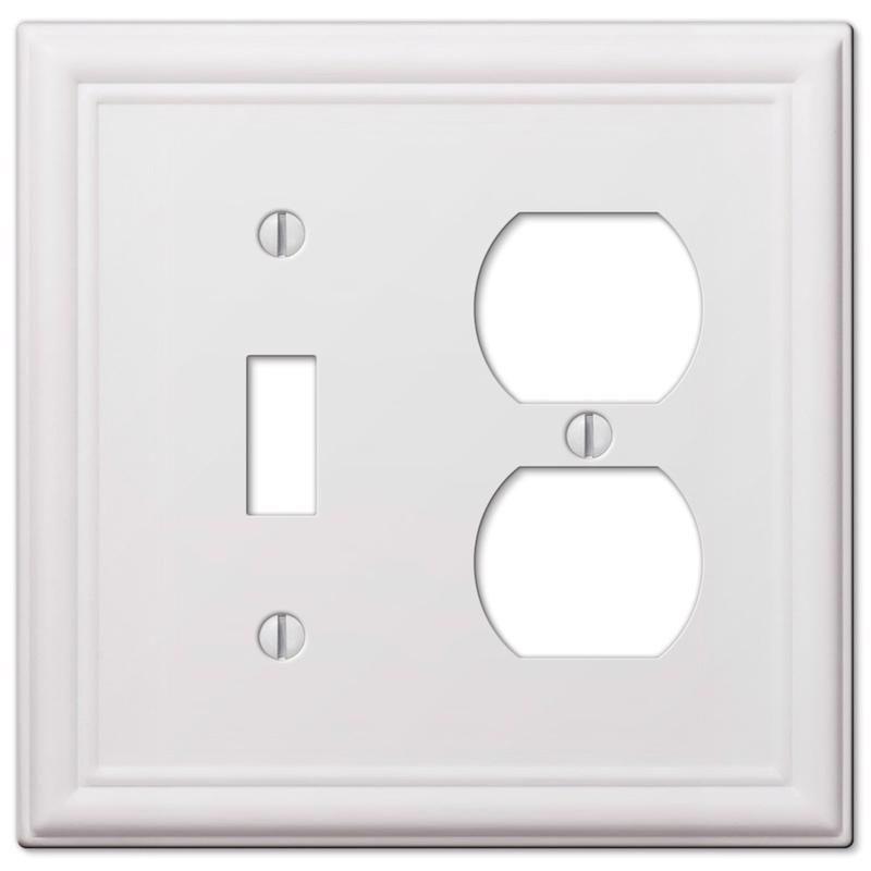 Amerelle White 2-Gang Steel Duplex Toggle Wall Plate