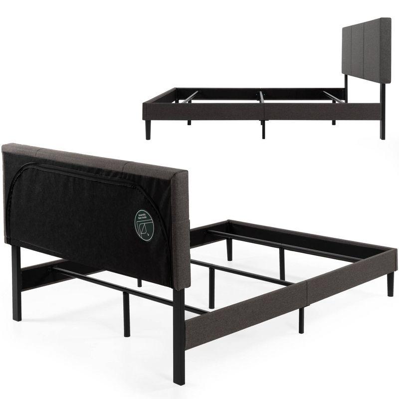 King Cambril Upholstered Bed Frame Gray - Zinus