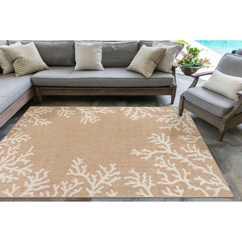 Liora Manne Carmel Coral Border Indoor/Outdoor Rug Sand 7'10" x 9'10"