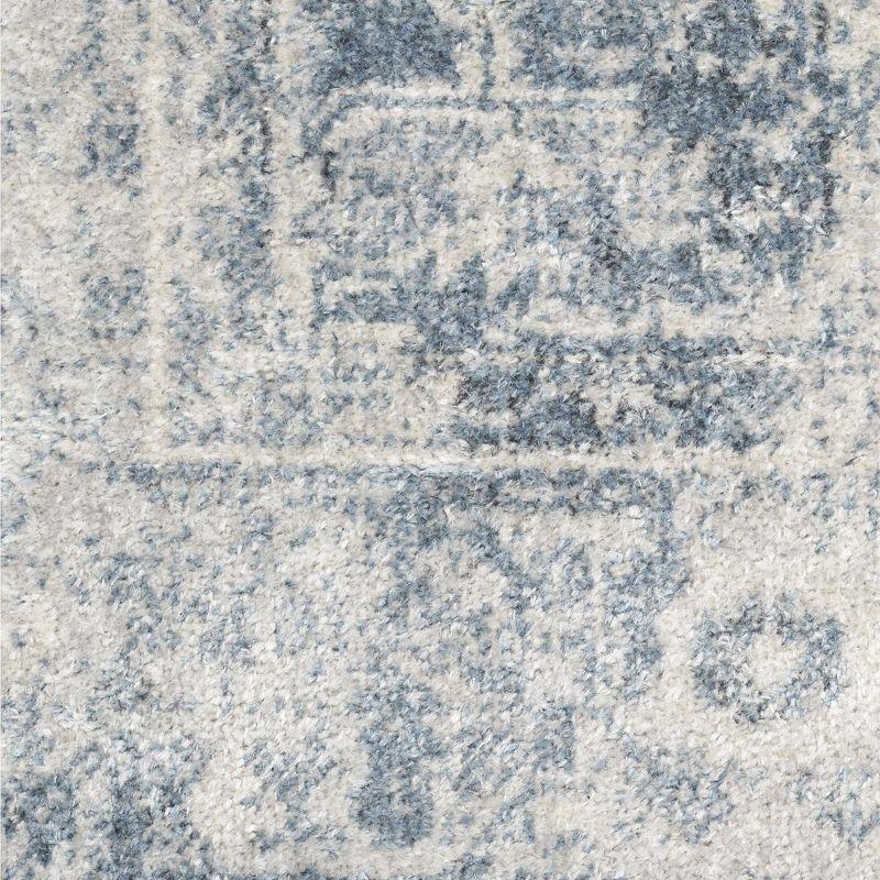 Nourison Astra Machine Washable Vintage Persian Indoor Bathroom, Kitchen Runner Rug Blue/Ivory 2'2" x 10'