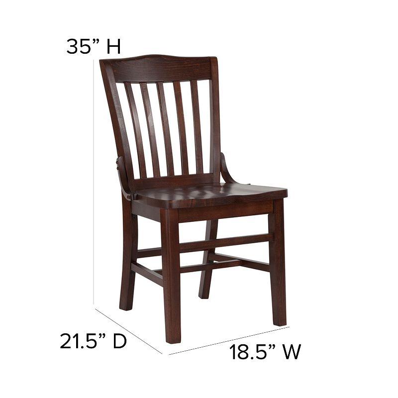 Traditional Walnut Wood Slat Back Dining Chair