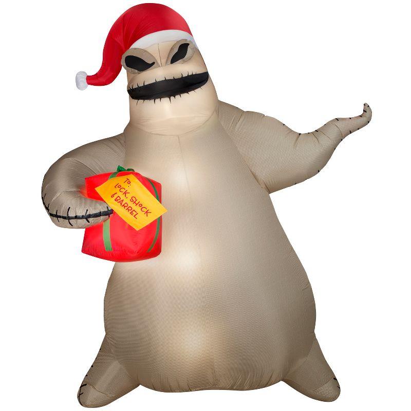 Giant Beige Inflatable Oogie Boogie with Santa Hat, 10.5 ft