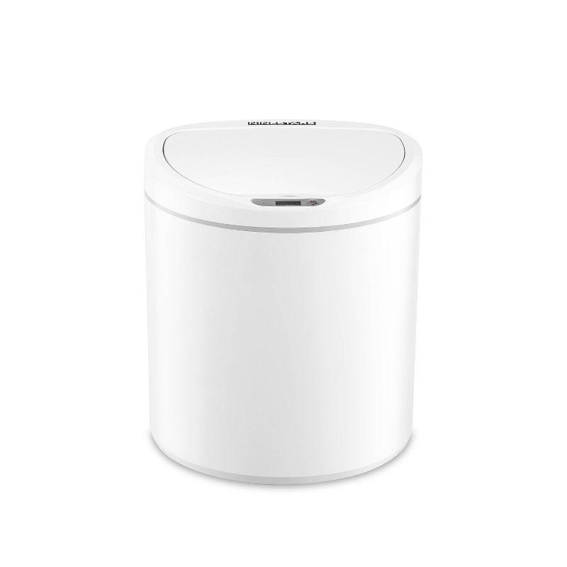 White Plastic Touchless Motion Sensor Trash Can 2.1 Gallon